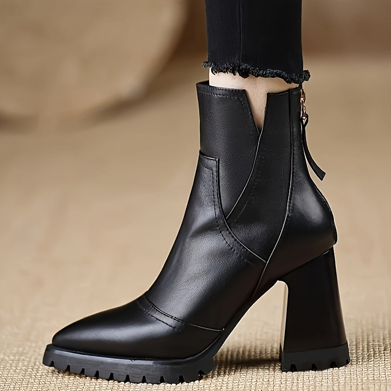 Noa Leather Heel Boots