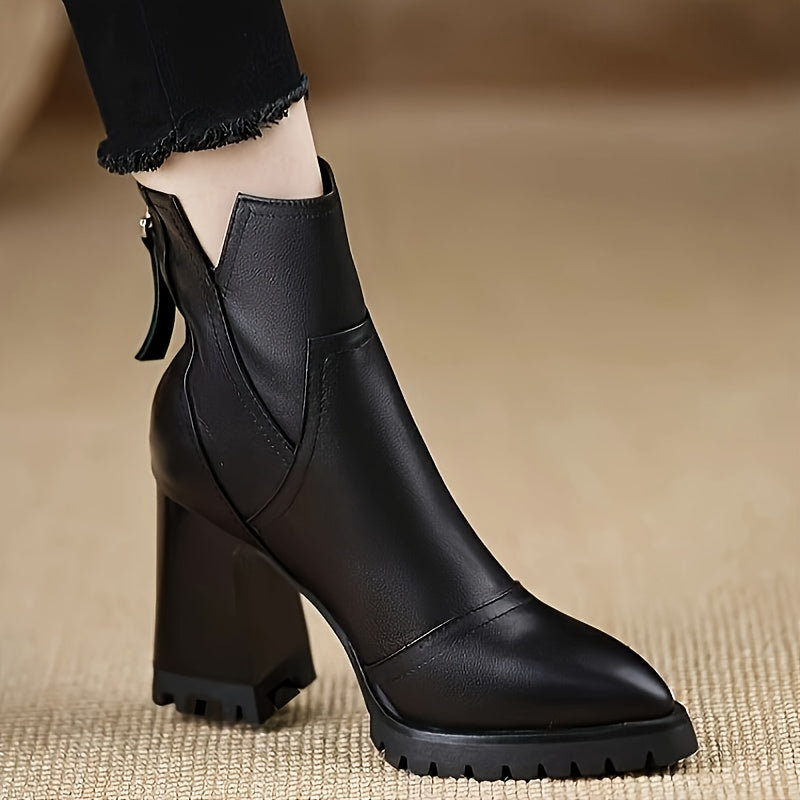 Noa Leather Heel Boots