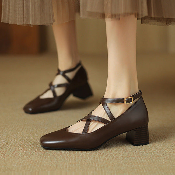 Elva Leather Heels