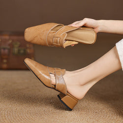 Ivora Genuine Leather Mules