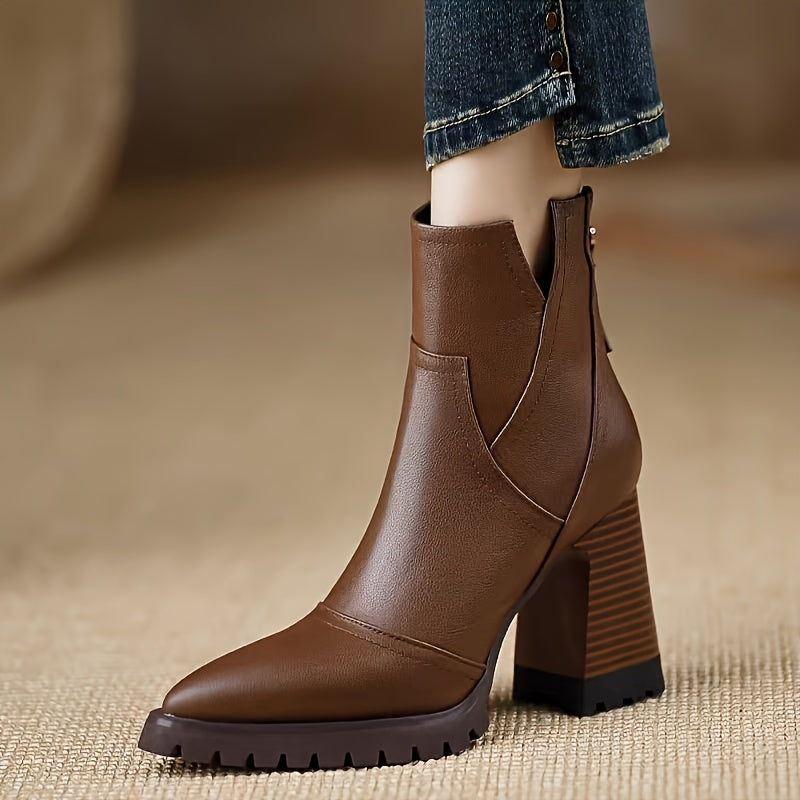 Noa Leather Heel Boots